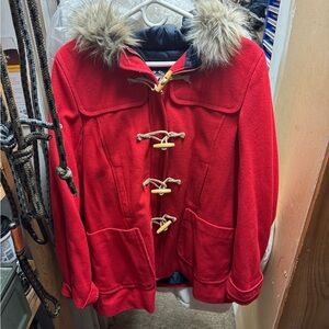Red Toggle Women's Coat